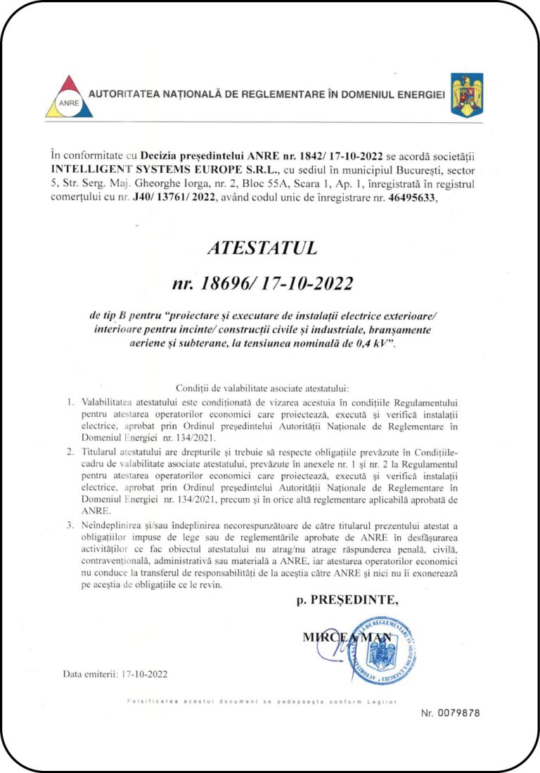 certif ANRE